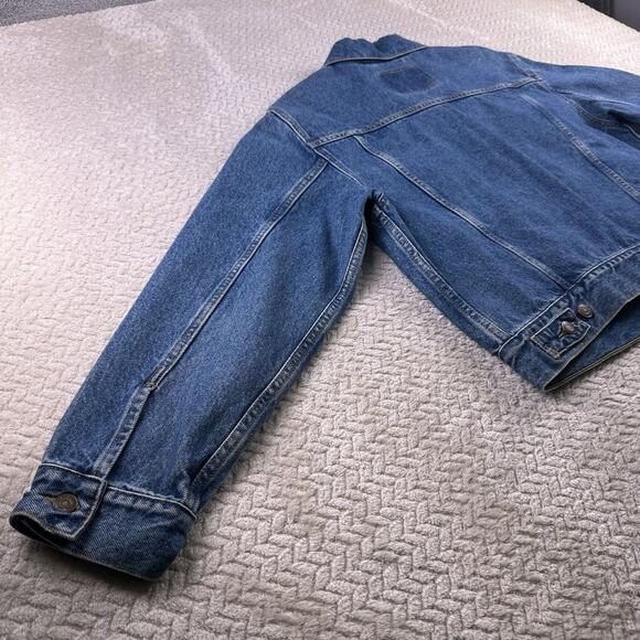 Vintage Levis Trucker Jacket Womens Large Denim Cropped Y2K 2001 Biker Grunge - Picture 6 of 16